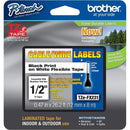 Brother TZEFX231 P-Touch 1/2"x26.2' BLACK on WHITE Flexible ID Label Tape Cartr