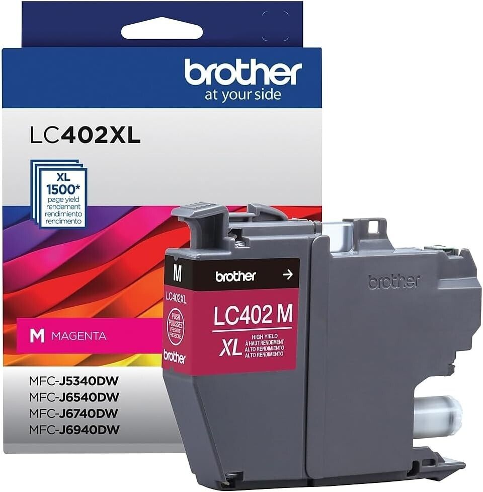 Brother Original LC402XLMS High Yield MAGENTA Ink Cartridge Single to 1500 Pages