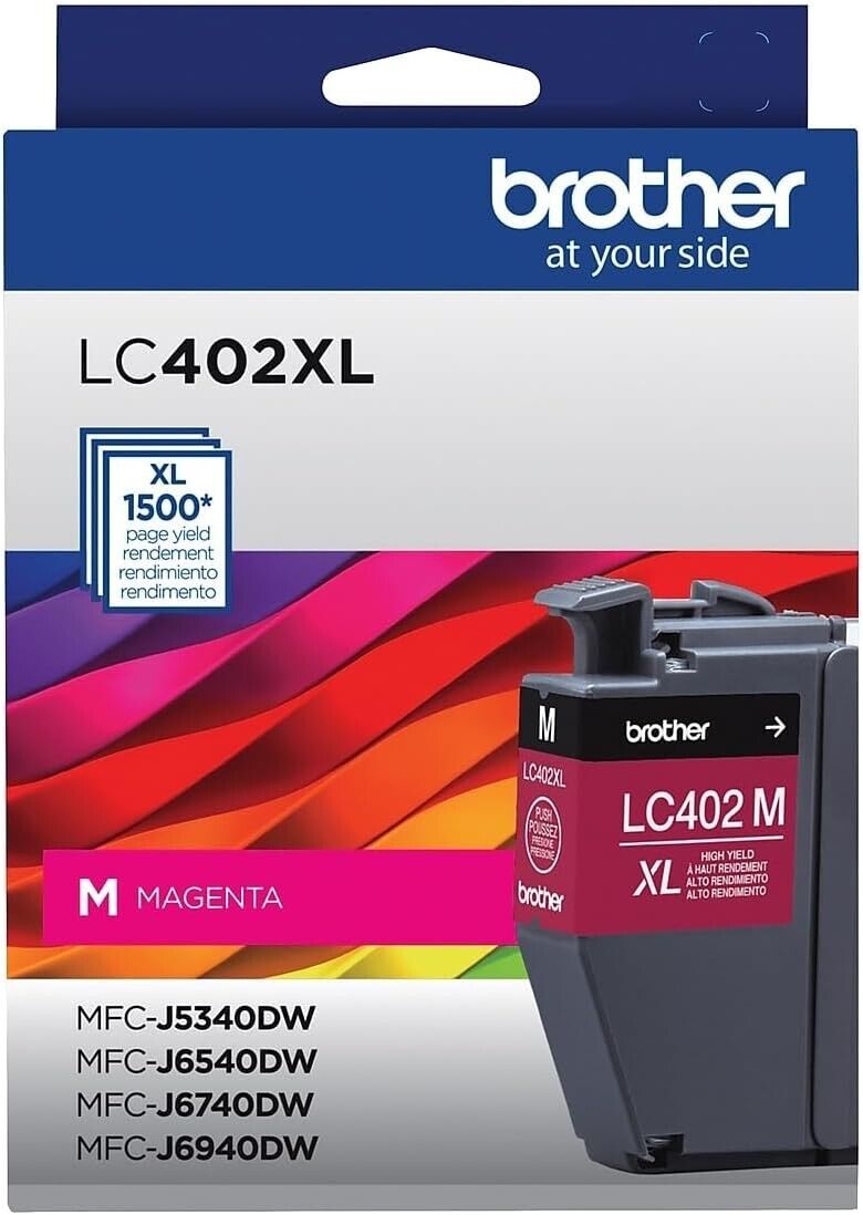 Brother Original LC402XLMS High Yield MAGENTA Ink Cartridge Single to 1500 Pages