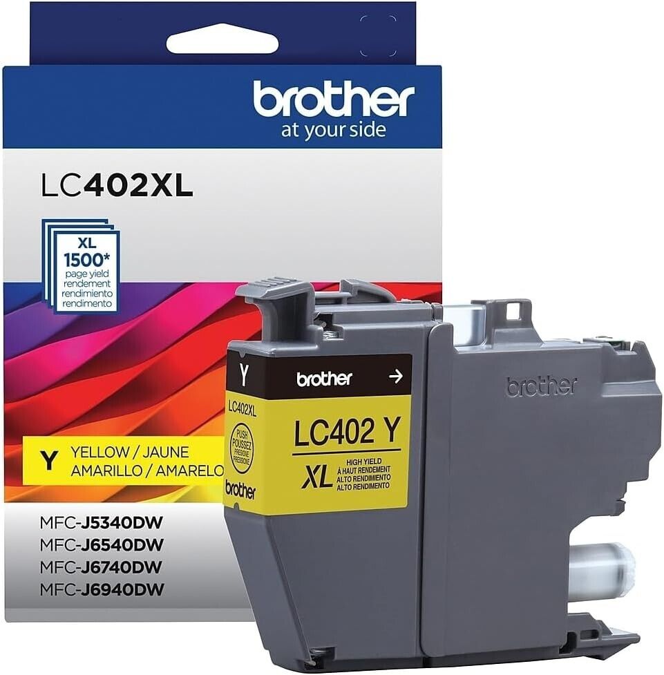 Brother Original LC402XLYS High Yield YELLOW Ink Cartridge Single to 1500 Pages