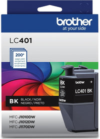 Brother Original LC401BKS Standard BLACK Ink Cartridge Single up to 200 Pages