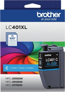 Brother Original LC401XLCS High Yield CYAN Ink Cartridge Single up to 500 Pages