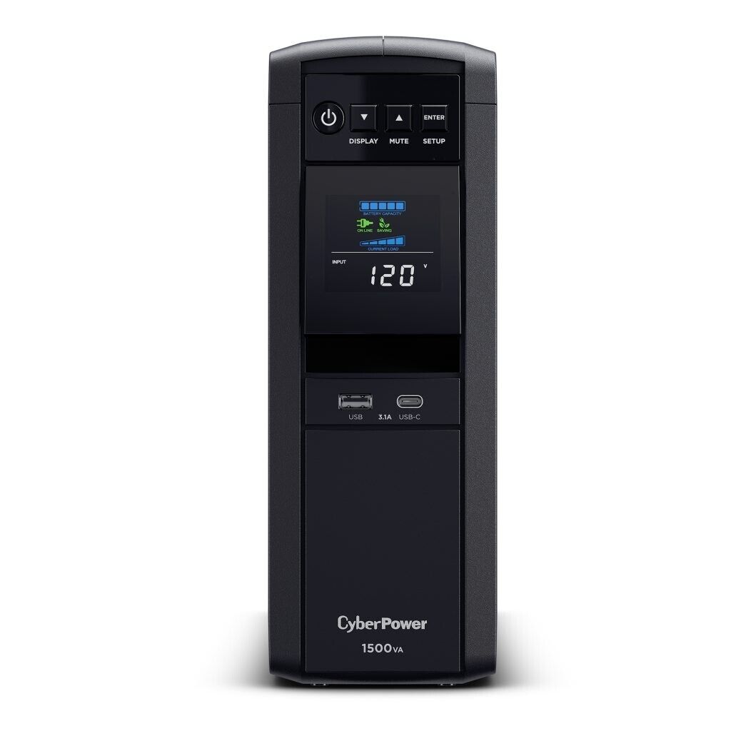 CyberPower CP1500PFCLCD 6+6 Outlets Sinewave UPS System 1500VA 1000W 1445J w 5FT