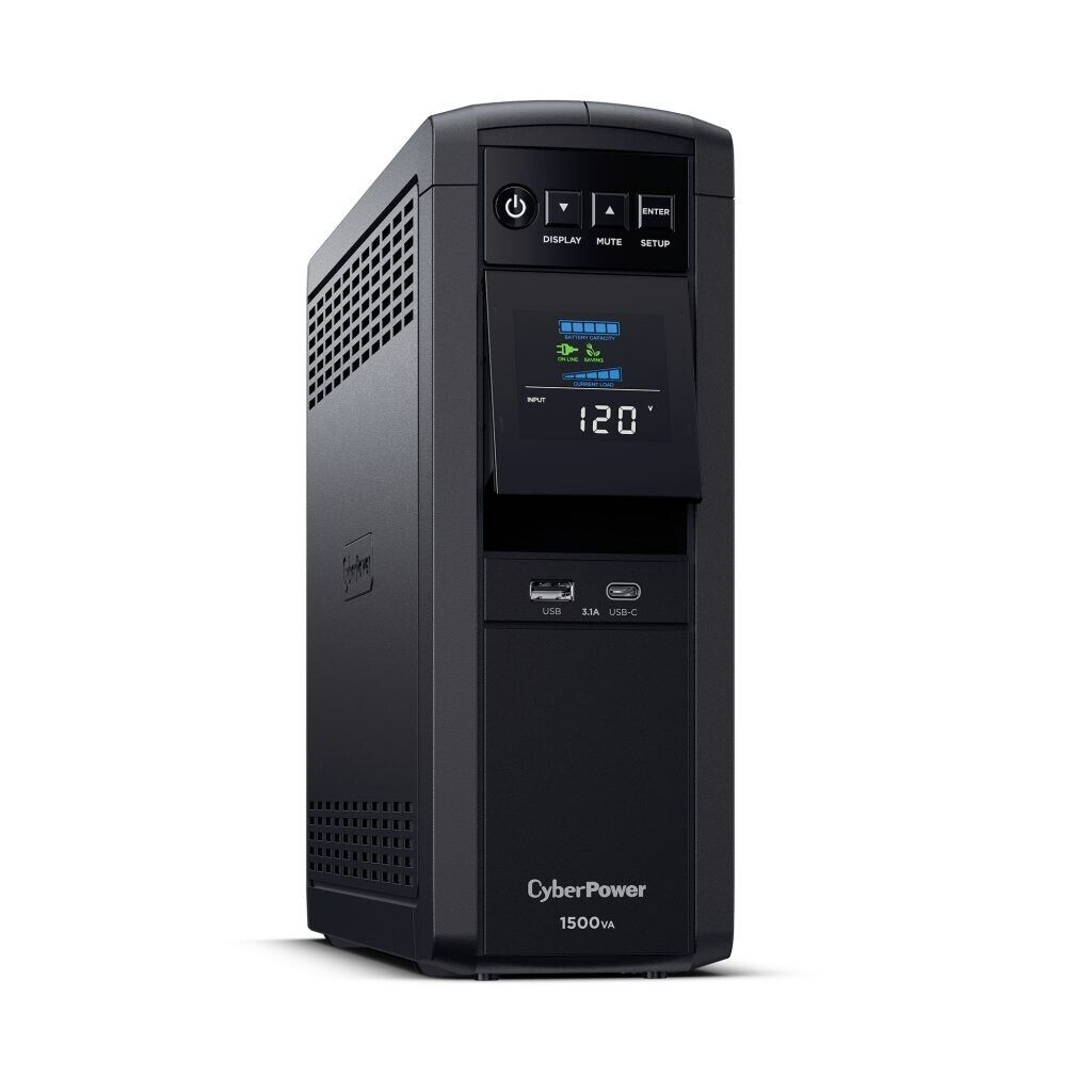 CyberPower CP1500PFCLCD 6+6 Outlets Sinewave UPS System 1500VA 1000W 1445J w 5FT