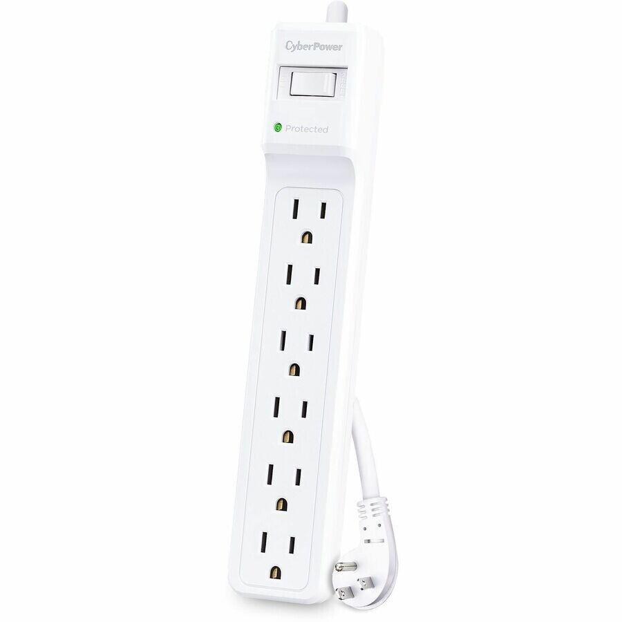 CyberPower B615 6 Outlets Essential Power Surge Protection 1500J 15FT Cord WHITE