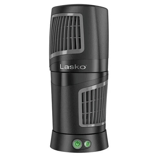 Lasko 4911 11"x5" Oscillating Twist Top Desktop Tower Fan 3 Speed GRAY BLACK