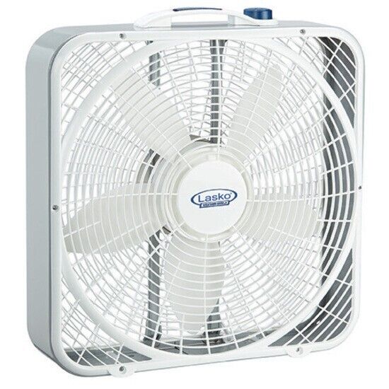 Lasko 3720 20" Square Box Weather Premium Fan 3 Speed Portable WHIT