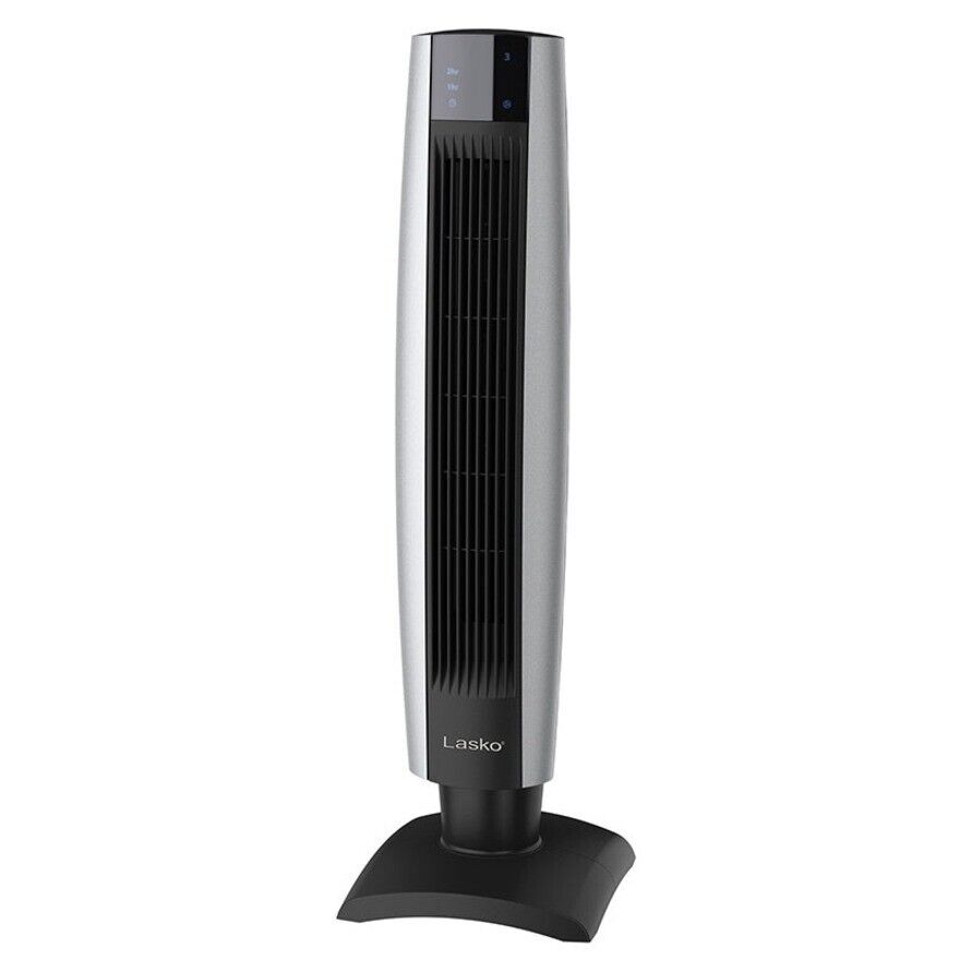 Lasko 2711 34" Floor Stand Oscillating 3 SpeedTower Fan w Remote Timer Gray BLCK