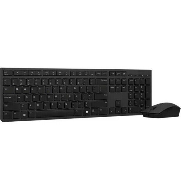 Lenovo 4X31K03931 Pro Wireless Rechargeable Keyboard Mouse RF BT 400 dpi 8 Btns