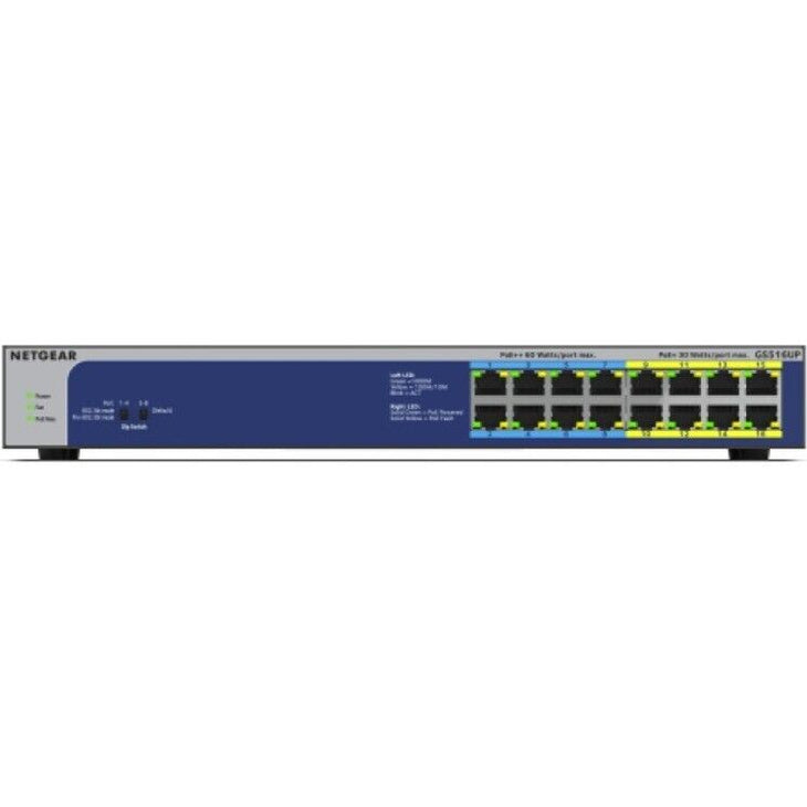 Netgear GS516UP-100NAS 16 Port Gig Hi-Power PoE+ Unmanaged Switch 8xPoE++ 380W