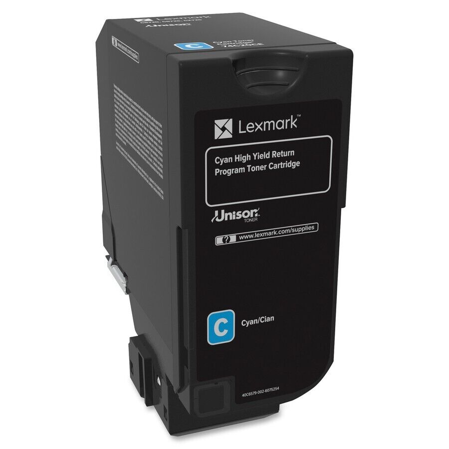 Lexmark 74C1HC0 Unison High Yield Laser Toner CYAN 12K Pages for CS725 Series