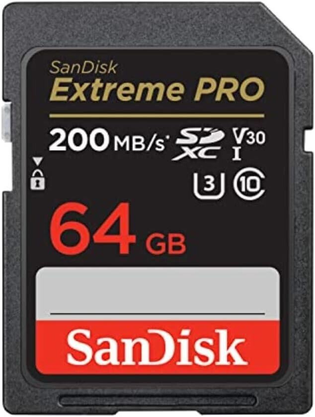 SanDisk SDSDXXU-064G-ANCIN Extreme PRO 64GB SD Class 3 USH-I U3 V30 SDXC 200mb