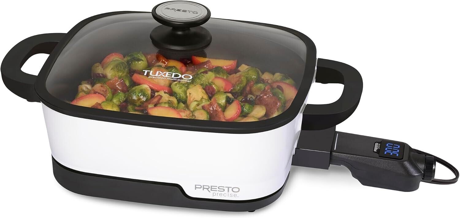 Presto 07118 Precise 12-Inch Tuxedo Digital Electric Skillet Multi-Cooker 400?F