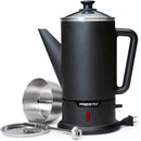 Presto 02815 12-Cup Stainless Steel Coffee Maker Matte Black Light Indicator