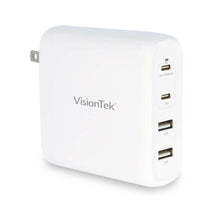 Visiontek 901537 100W GaN II Power Adapter 4 Port USB-A USB-C White