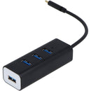 Visiontek 901434 USB-C 4 Port USB 3.0 HUB External Adapter PC Mac Black