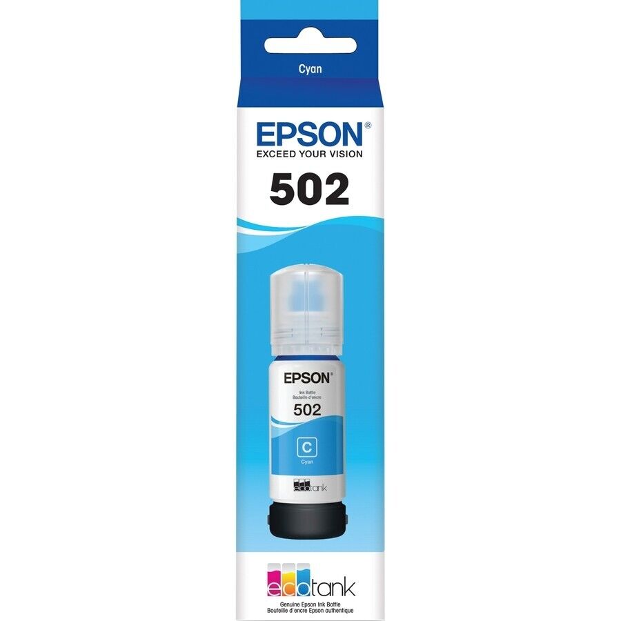 Epson T502220-S T502 Original Ink Refill CYAN Ink Bottle ET27xx ET37xx ET47xx