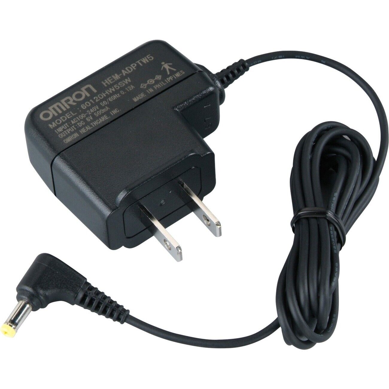 Omron HEM-ADPTW5 120V 230V 6V 500mA AC Adapter for BP700 Series TEN Units