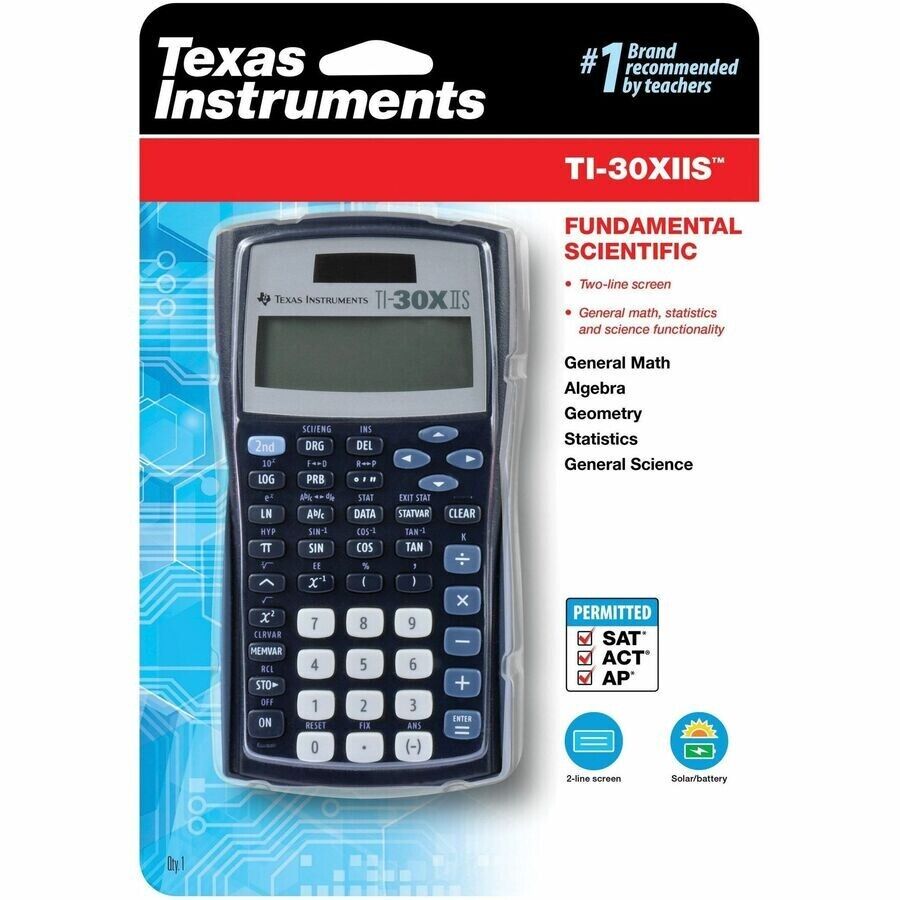 Texas Instruments 30XIIS/TBL/1L1/BK TI-30XIIS Scientific Calculator 2Line 11Dig