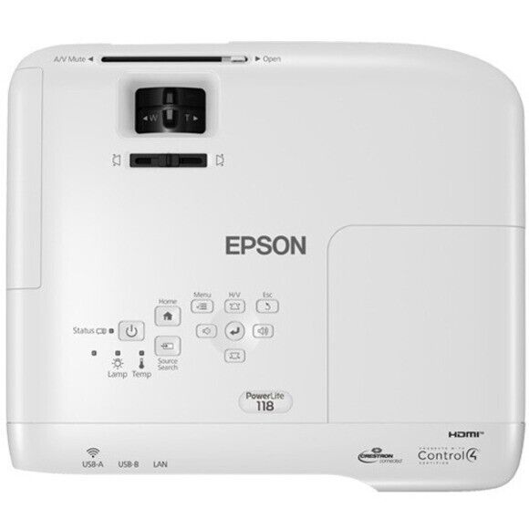 Epson V11HA03020 PowerLite 118 LCD Projector 4:3 Ceiling Mount 1024x768 HDMI USB