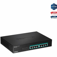 TRENDnet TPE-TG81g 8 Port Gigabit PoE+ Unmanaged Switch 110W Power Budget Metal