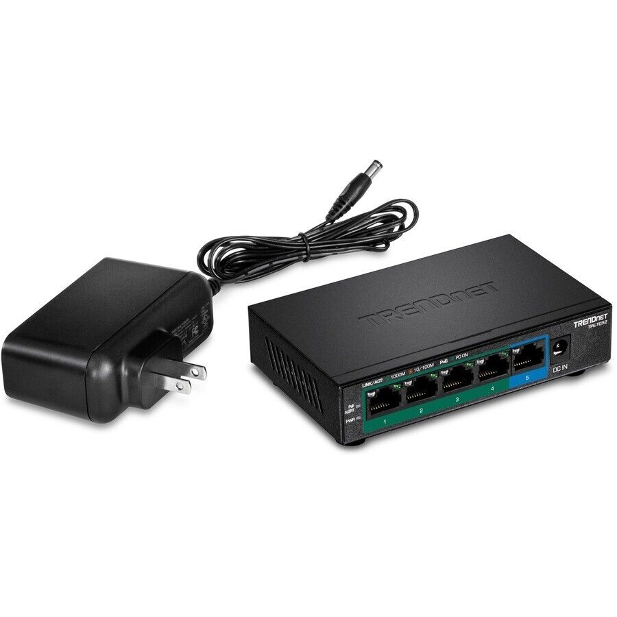 TRENDnet TPE-TG52 5 Port Gigabit Unmanaged Switch 4 Port PoE+ 32W Budget Metal