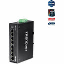 TRENDnet TI-G80 8 Port Hardened Industrial DIN Rail Gigabit Switch Metal Case