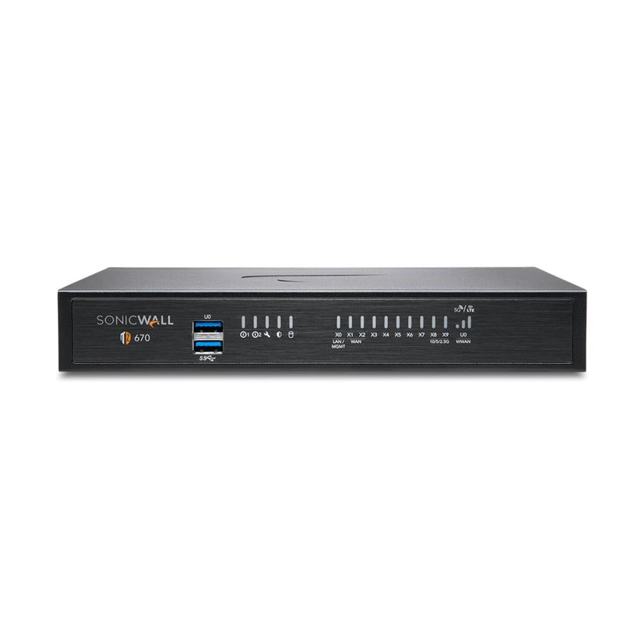 SonicWALL 02-SSC-2837 TZ670 Security Firewall Appliance 8 Port 10-Gigabit 2 SFP+