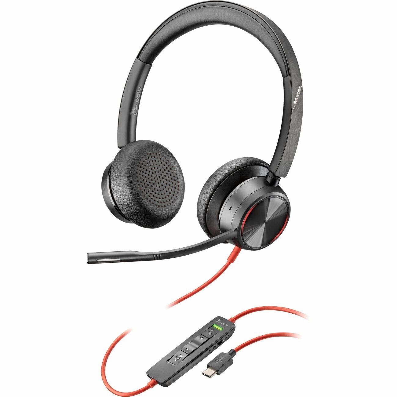 Poly 7E2K6AA#ABA Blackwire 8225 USB-C Over the Head Stereo Headset Noise Cancel