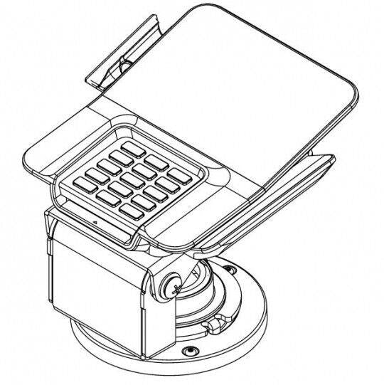ENS 367-4615-GP Low Contour Stand, 8-90DEG, CH Swivel, CARDCL