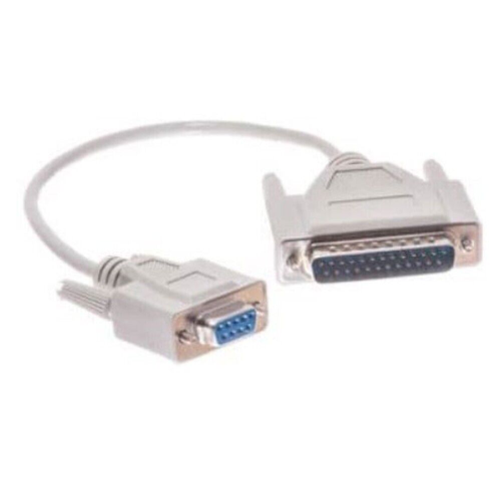 Epson CEPS-003G 6' Serial/Null Modem Cable, DB9F-DB25M, Dark Gray