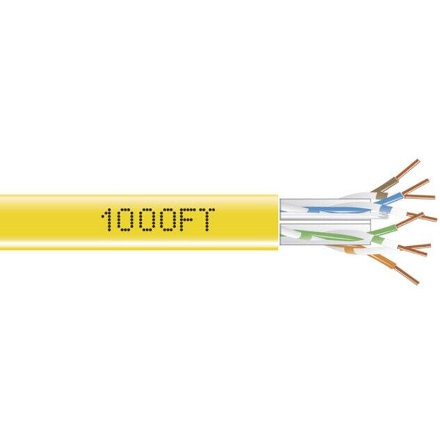 Black Box EYN872A-PB-1000 1000FT GigaTru 550 CAT6 Bulk Roll Network Cable Yellow