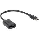 Rocstor Y10C142-B1 6" USB-C to USB-A M/F Adapter for PC MAC Chrome Black