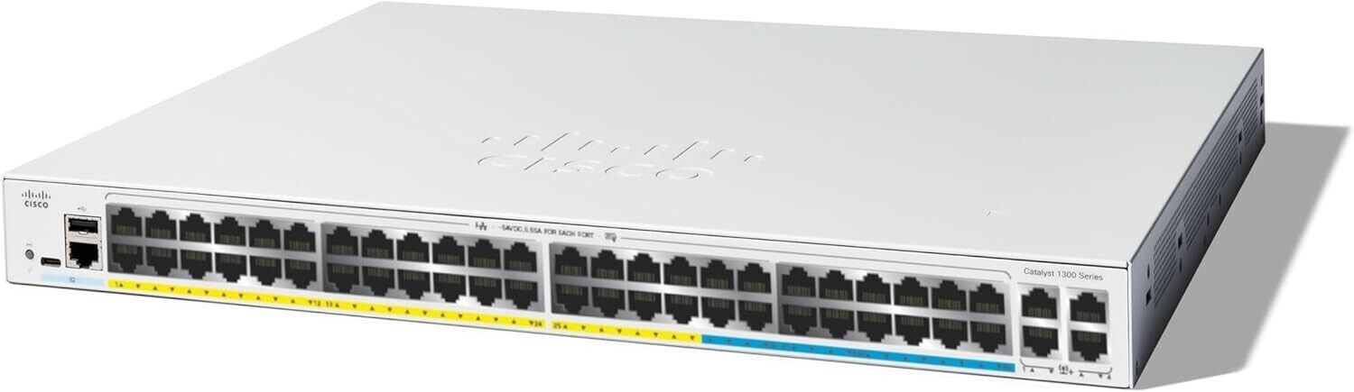 Cisco C1300-48MGP-4X Catalyst 32 Gig PoE+ 4 Gig SFP+ 16 2.5G PoE+ Managed Switch