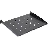 Rocstor Y10E017-B1 1U 13.78" Depth Universal Vented Rack Mount Shelf CRS Steel