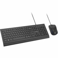 Rocstor Y10P024-B1 CK1 Wired USB 104-Key Keyboard w Contoured Mouse 1200 dpi BLK