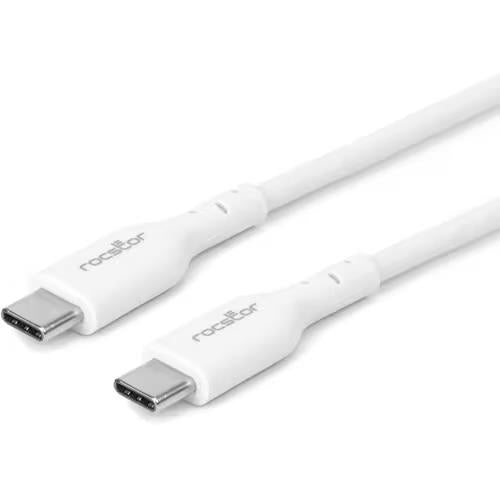 Rocstor Y10C499-W1 6FT USB-C to USB-C Charging Data Sync Cable 240W PD WHITE
