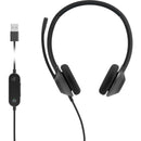 Cisco HS-W-322Q-C-USB 322 Stereo Wired 2 Ear Headset USB-A Noise Can Mic Black