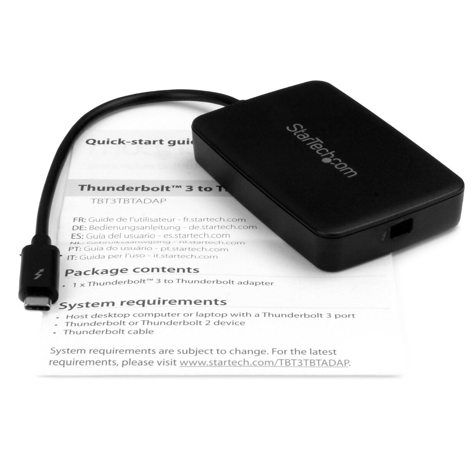 StarTech TBT3TBTADAP Thunderbolt 3 to Thunderbolt 2 Adapter Black Dongle