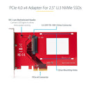 StarTech PEX4SFF8639U3 U.3 NVMe SSD to PCIe x4 Adapter Card for 2.5" SSF-TA-1001