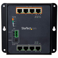 StarTech IES81GPoEW 8 Port PoE Industrial Managed Hard Gigabit Switch w 4 PoE+