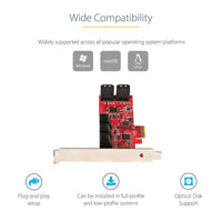 StarTech 10P6G-PCIe-SATA-CARD 10 Port SATA 7 Pin PCIe x2 LowProfile Card Adapter