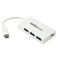 StarTech HB30C3A1CFBW 4 Port Mini USB Dngl Hub 3x USB-A 1x USB-C SprSpeed White