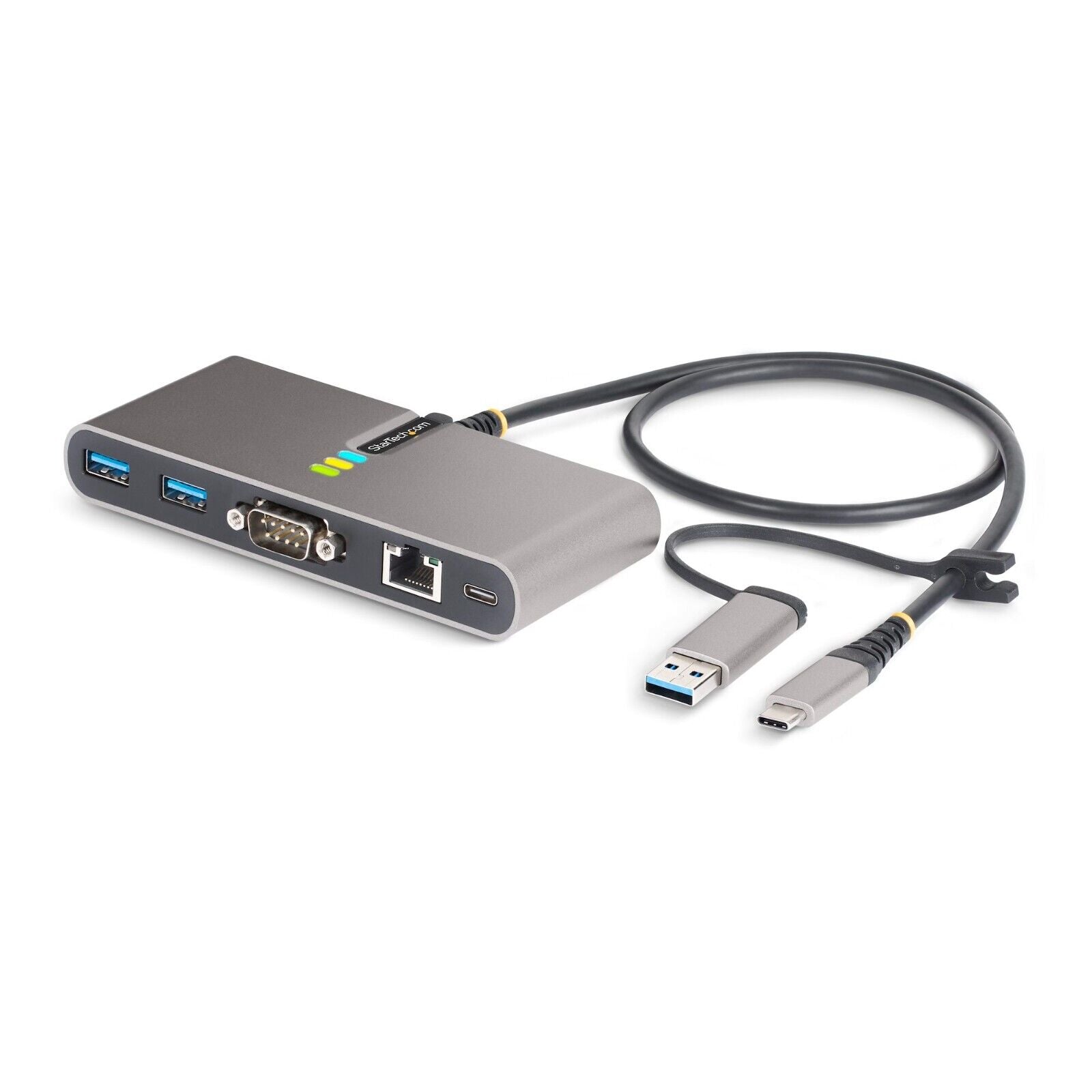 StarTech 5G2A1SGBB-USB-C-HUB 2 Port USB-C w GbE Ethernet RS232 USB-A PDel HUB