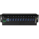 StarTech ST1030USBM 10 Port USB-A 3.0 Industrial Grade Metal Casing Hub Black