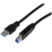 StarTech USB3CAB2M 6Ft USB 3.0 A to B Certified SuperSpeed Cable Cord Black