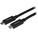 StarTech USB315CC2M 6Ft (2M) USB C to USB C Charge Sync Power Del 3A Cable Black