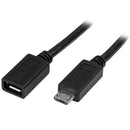 StarTech USBUBEXT50CM 20In (0.5M) USB-Micro to Micro Extension M/F OTG Cable BLK