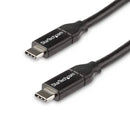 StarTech USB2C5C50CM 1.6Ft (0.5) USB C to USB C M/M Cable Charge 5A-PD Black