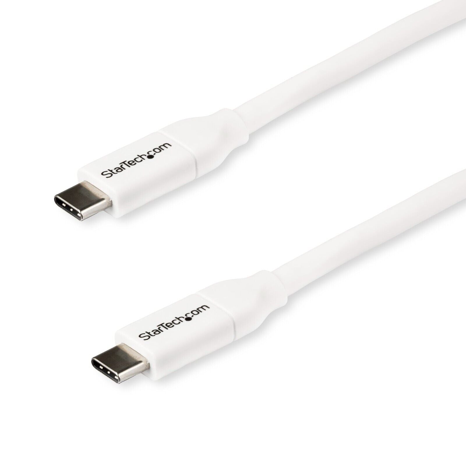 StarTech USB2C5C2MW 6Ft (2M) USB C to USB C M/M Cable If Certified Charge White